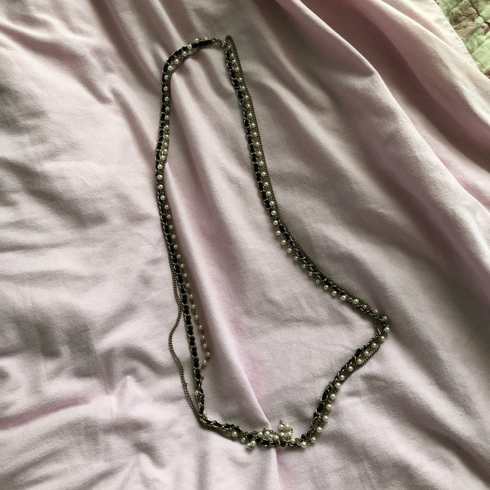 3 chain layer long necklace